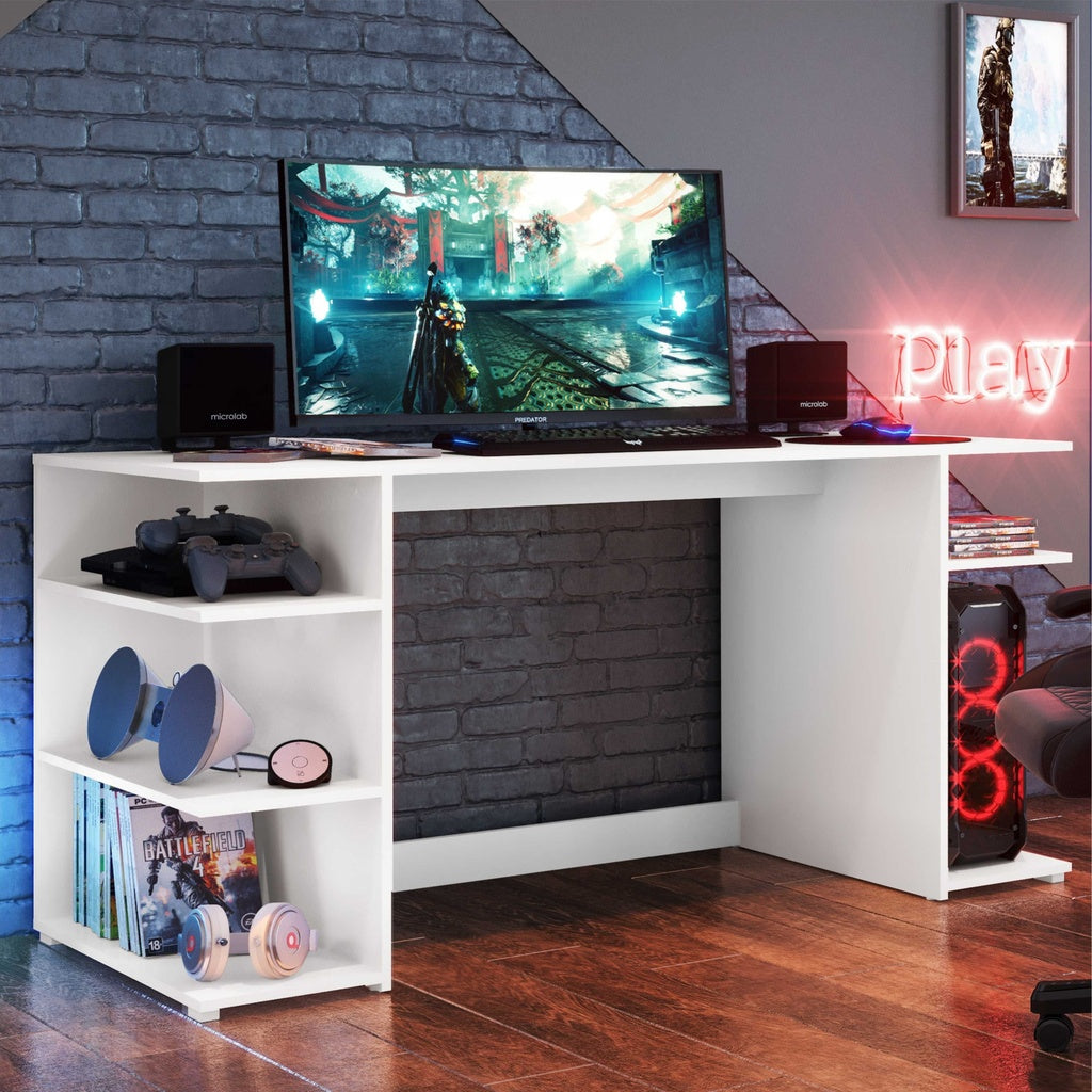 Escritorio Gamer Moderno En madera / Blanco