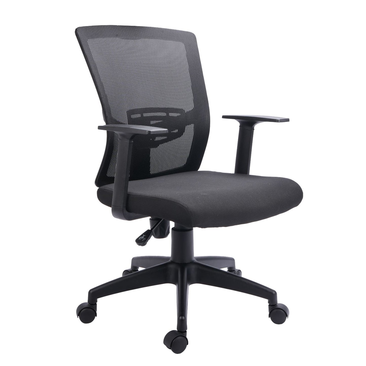 Silla Gerente Kyoto Brazos Fijos Negro Sin Cabecero