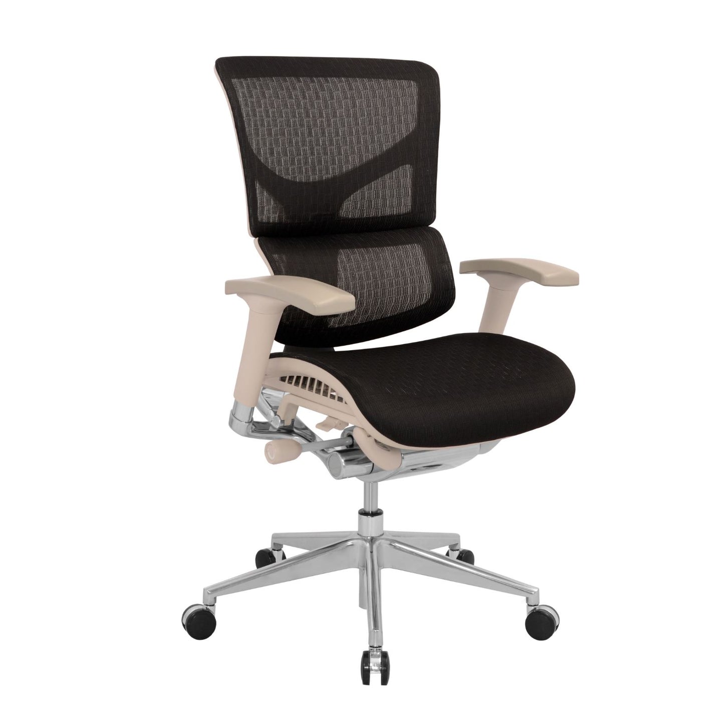 Silla Gerente Korea Brazos 3D En Malla Negra Sin Cabecero