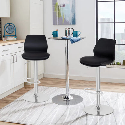 Silla De Bar Alta Con Asiento Tapizado En Cuerina