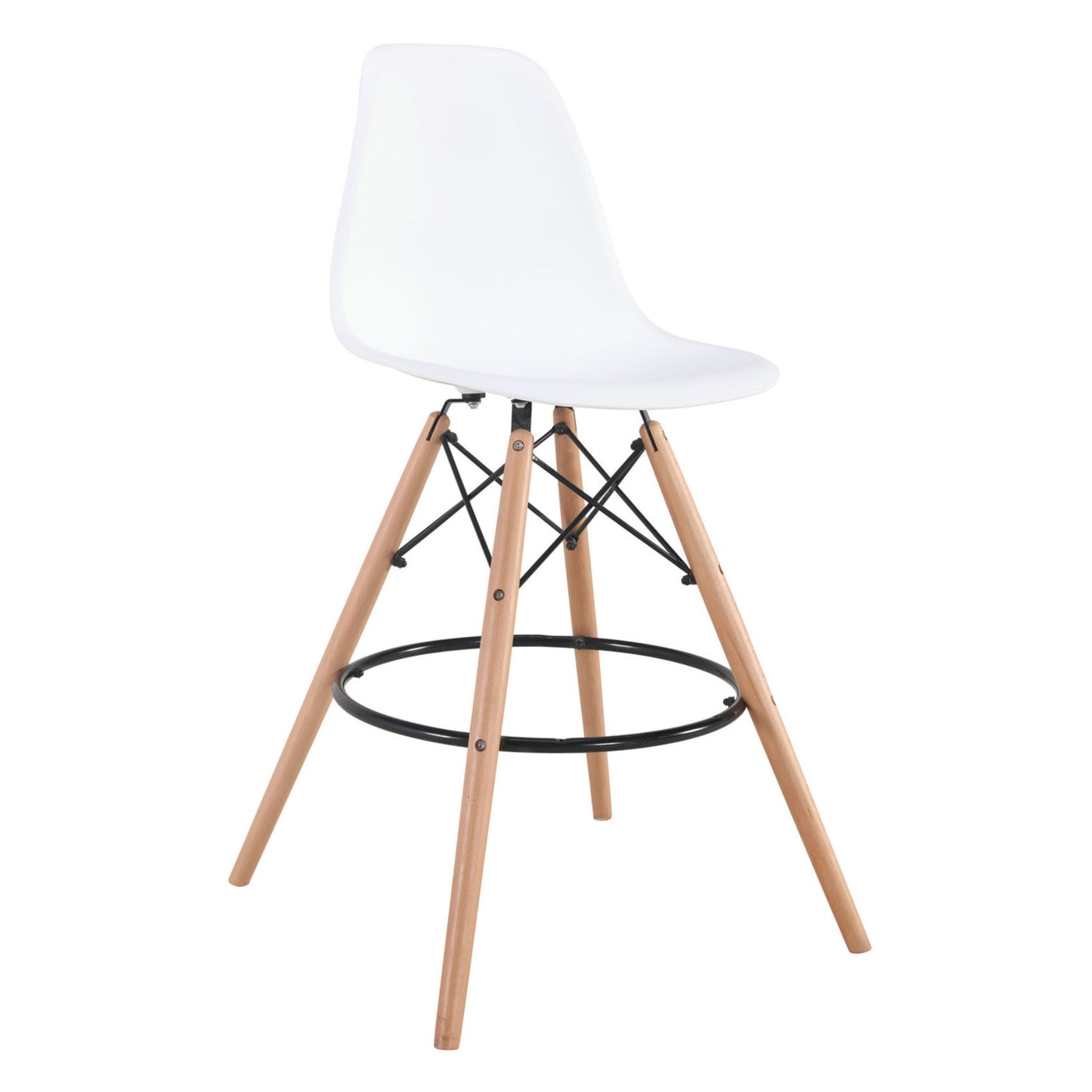 Silla Bar Eames Tulip Con Patas Madera De Haya