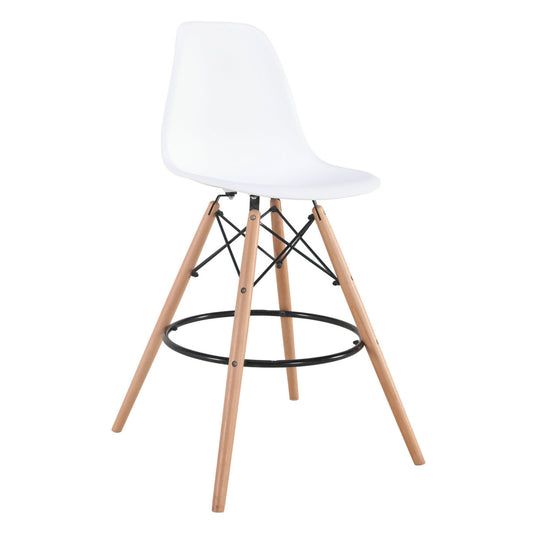 Silla Bar Eames Tulip Con Patas Madera De Haya