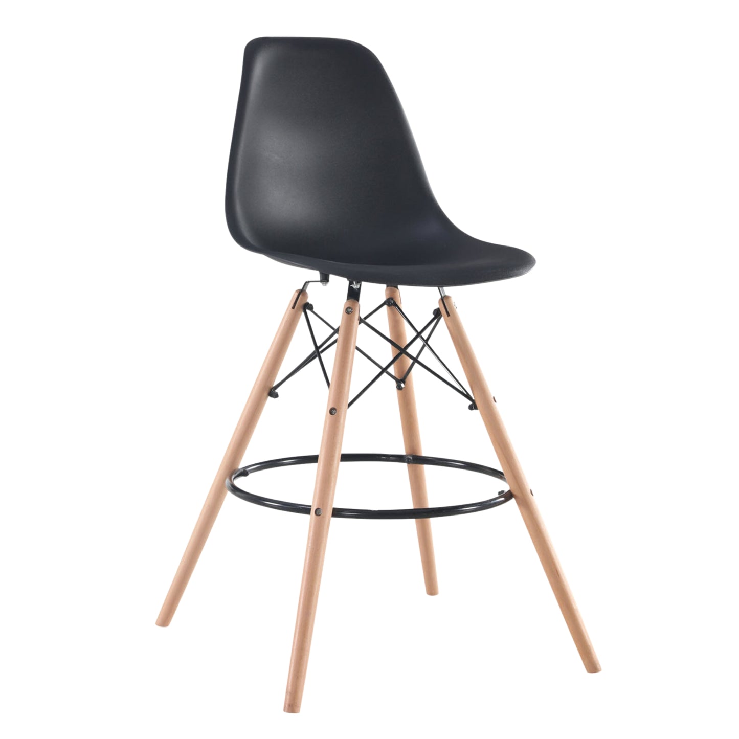 Silla Bar Eames Tulip Con Patas Madera De Haya