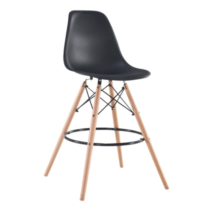 Silla Bar Eames Tulip Con Patas Madera De Haya