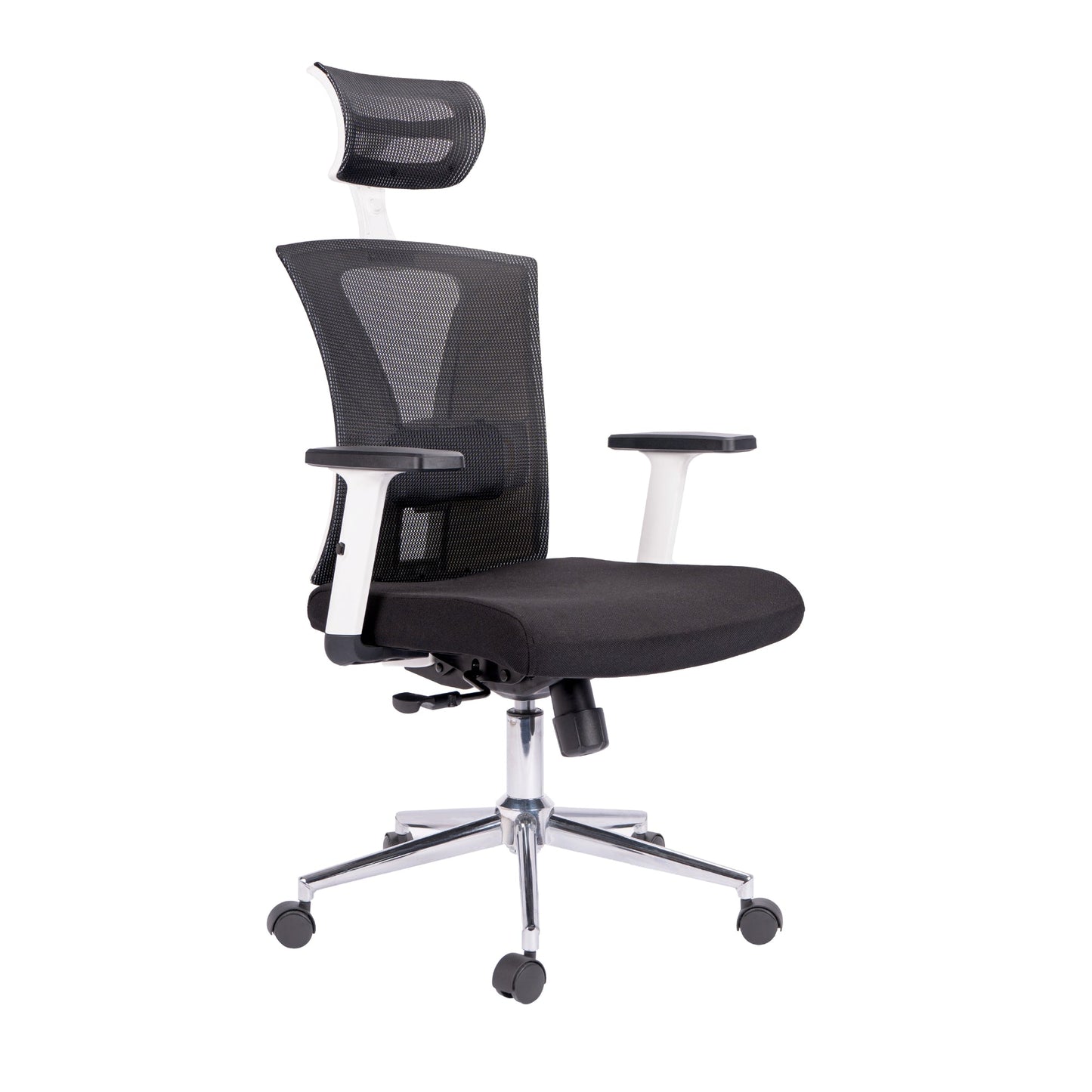 Silla De Oficina Gerencial Niza Base Cromo Blanca