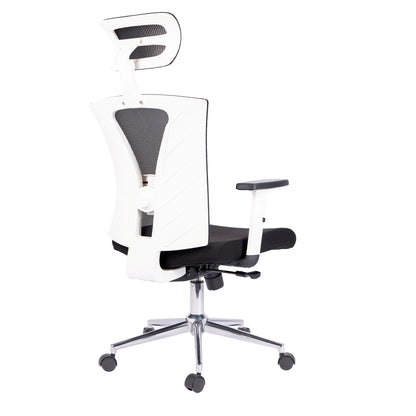 Silla De Oficina Gerencial Niza Base Cromo Blanca