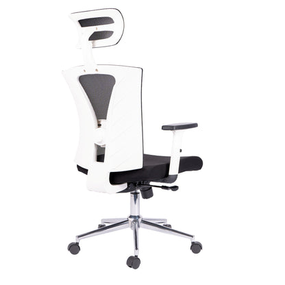 Silla De Oficina Gerencial Niza Base Cromo Blanca