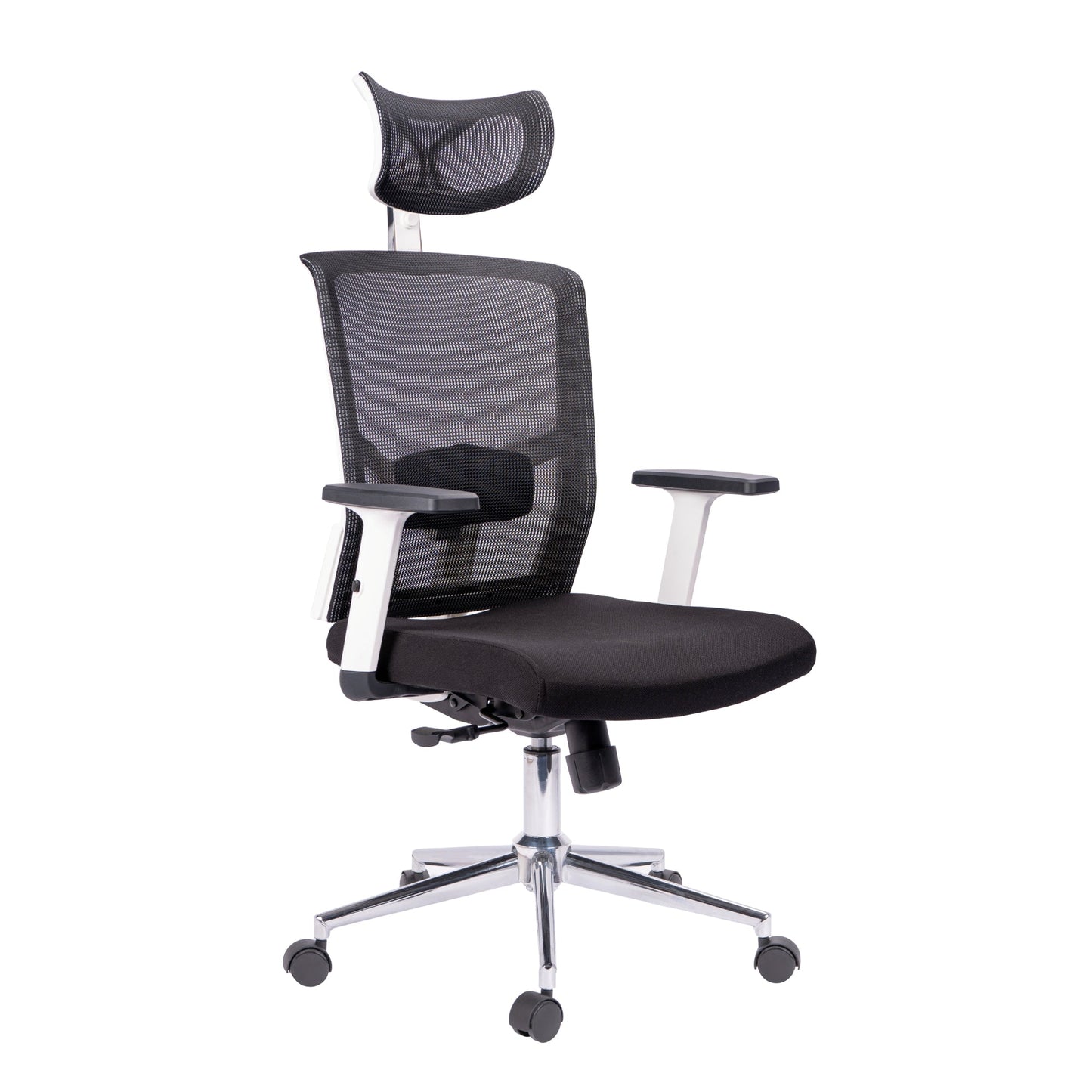 Silla De Oficina Gerencial Delphi Base Cromo Blanca