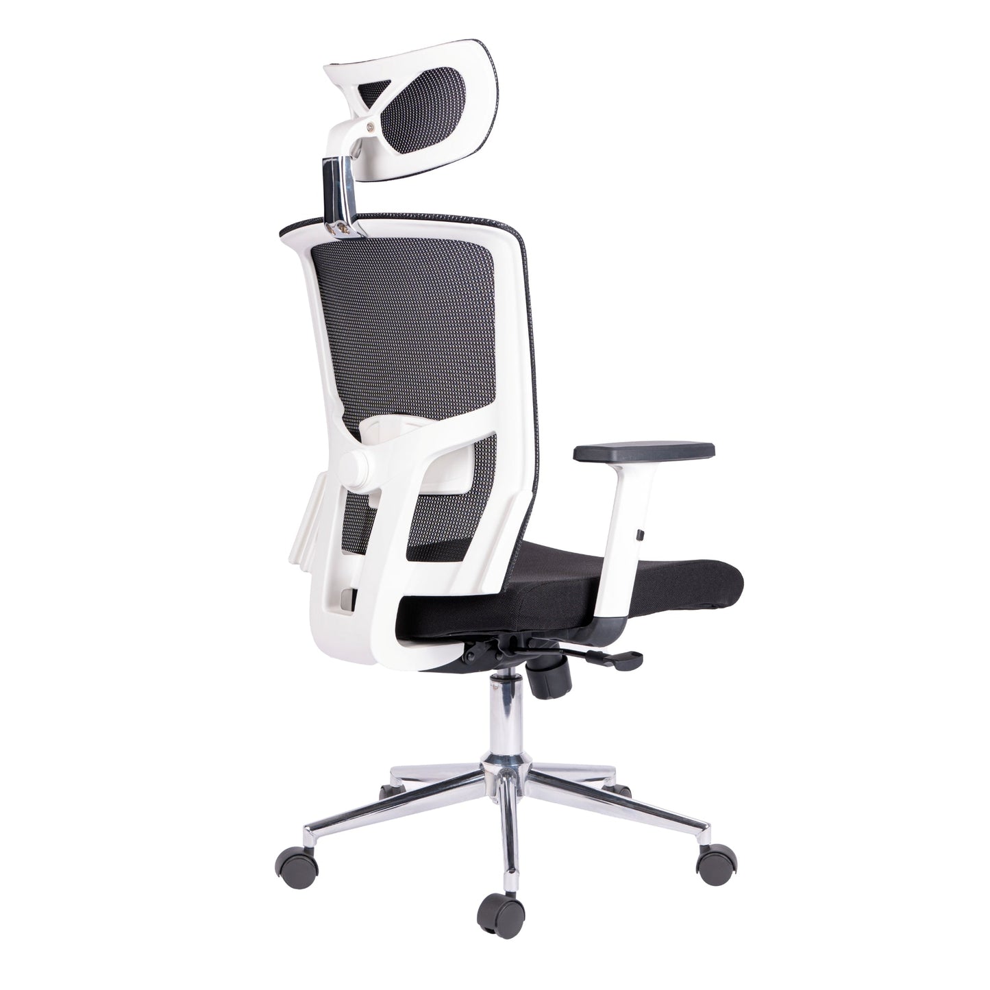 Silla De Oficina Gerencial Delphi Base Cromo Blanca