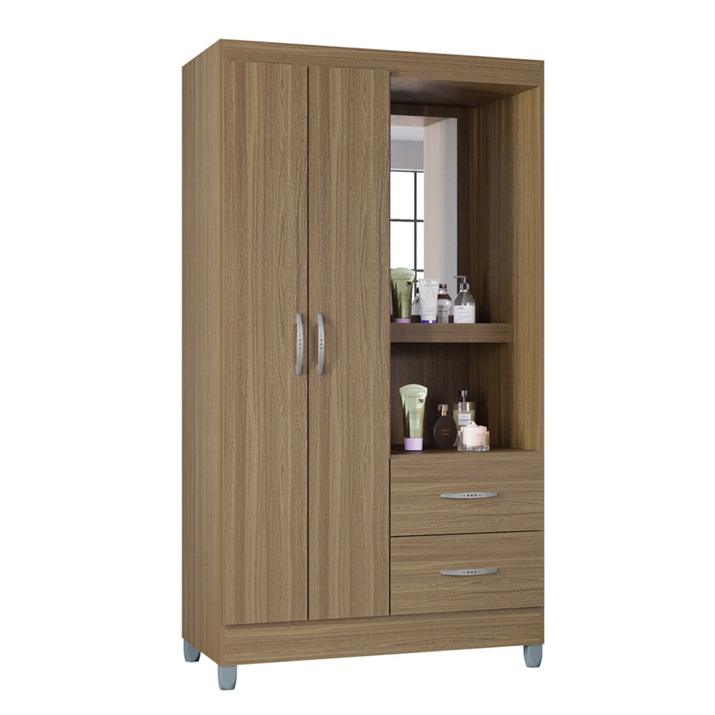 Clóset Cordoba 2 Puertas 2 Cajones Con Espejo