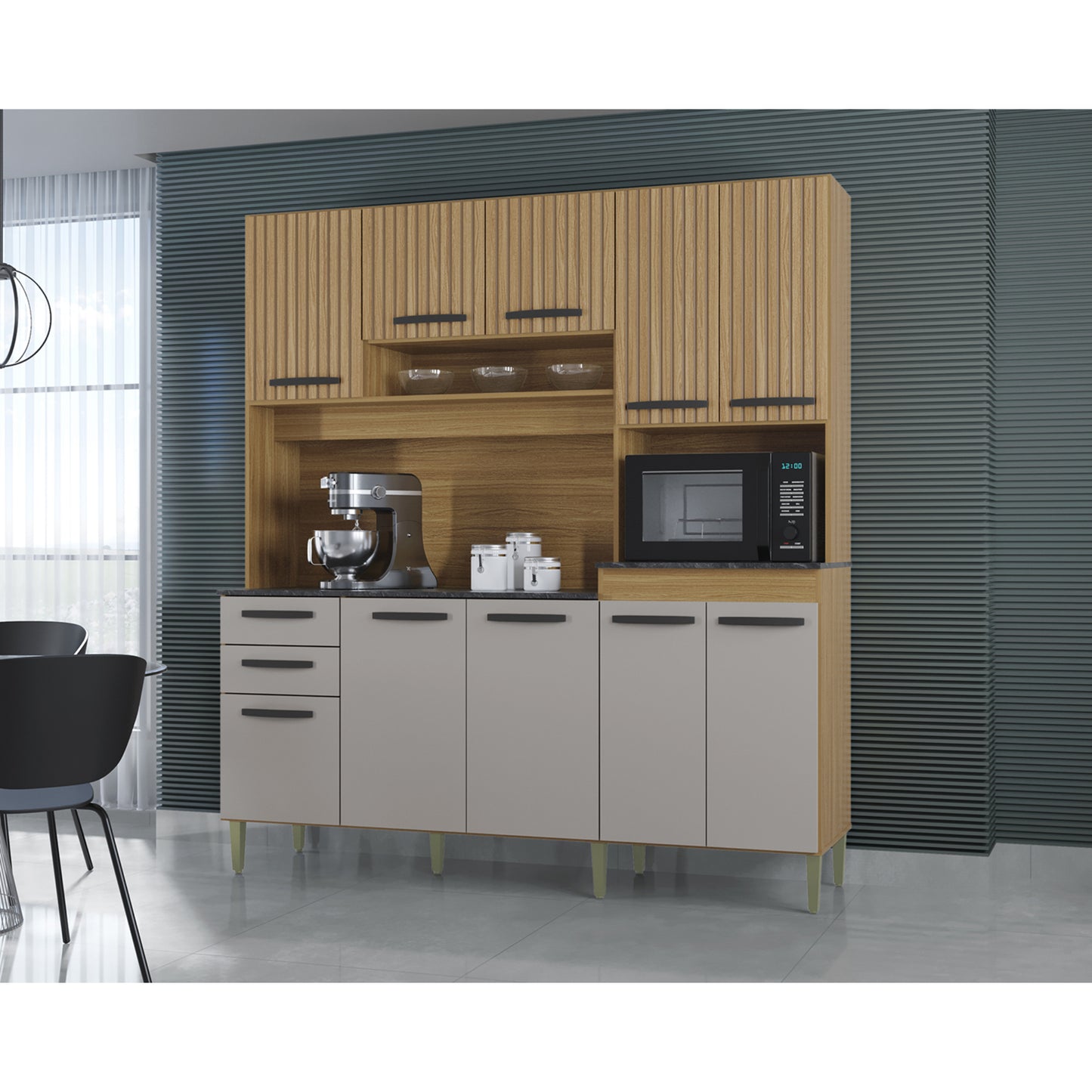 Alacena Elisa 180CM Auxiliar De Cocina En Madera MDP