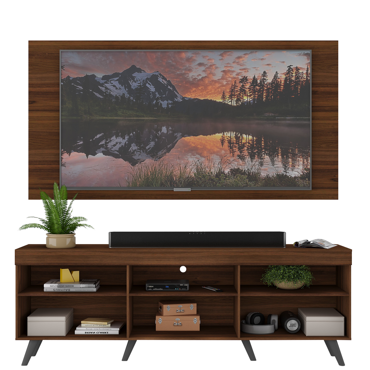 Rack Con Panel Florida Con patas En MDP