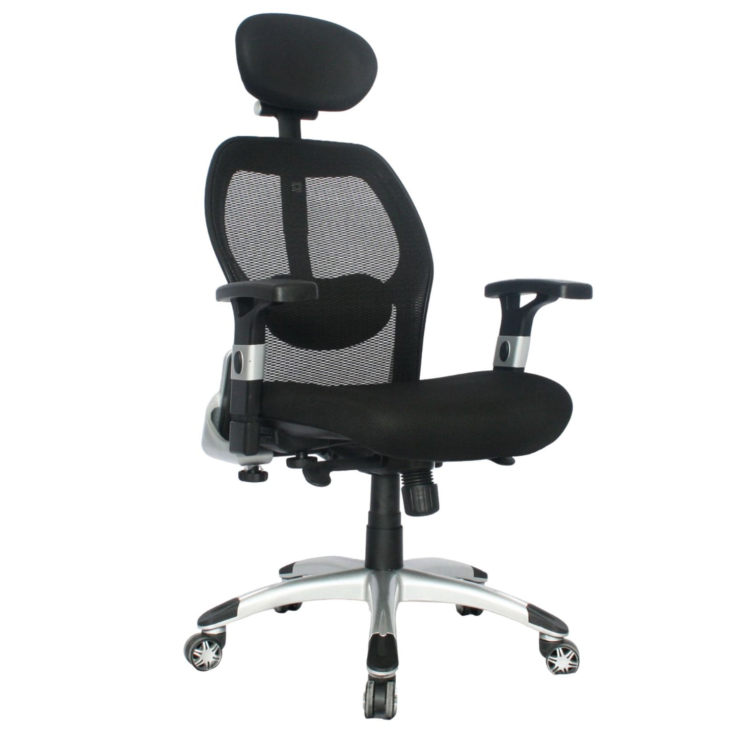 Silla Presidente Cairo Base Nylon Gris Cabecero Graduable