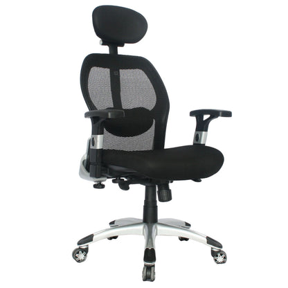 Silla Presidente Cairo Base Nylon Gris Cabecero Graduable