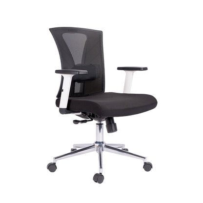 Silla De Oficina Ejecutiva Niza Base Cromo Blanca