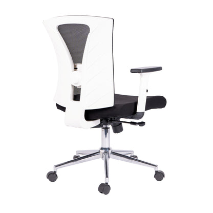 Silla De Oficina Ejecutiva Niza Base Cromo Blanca
