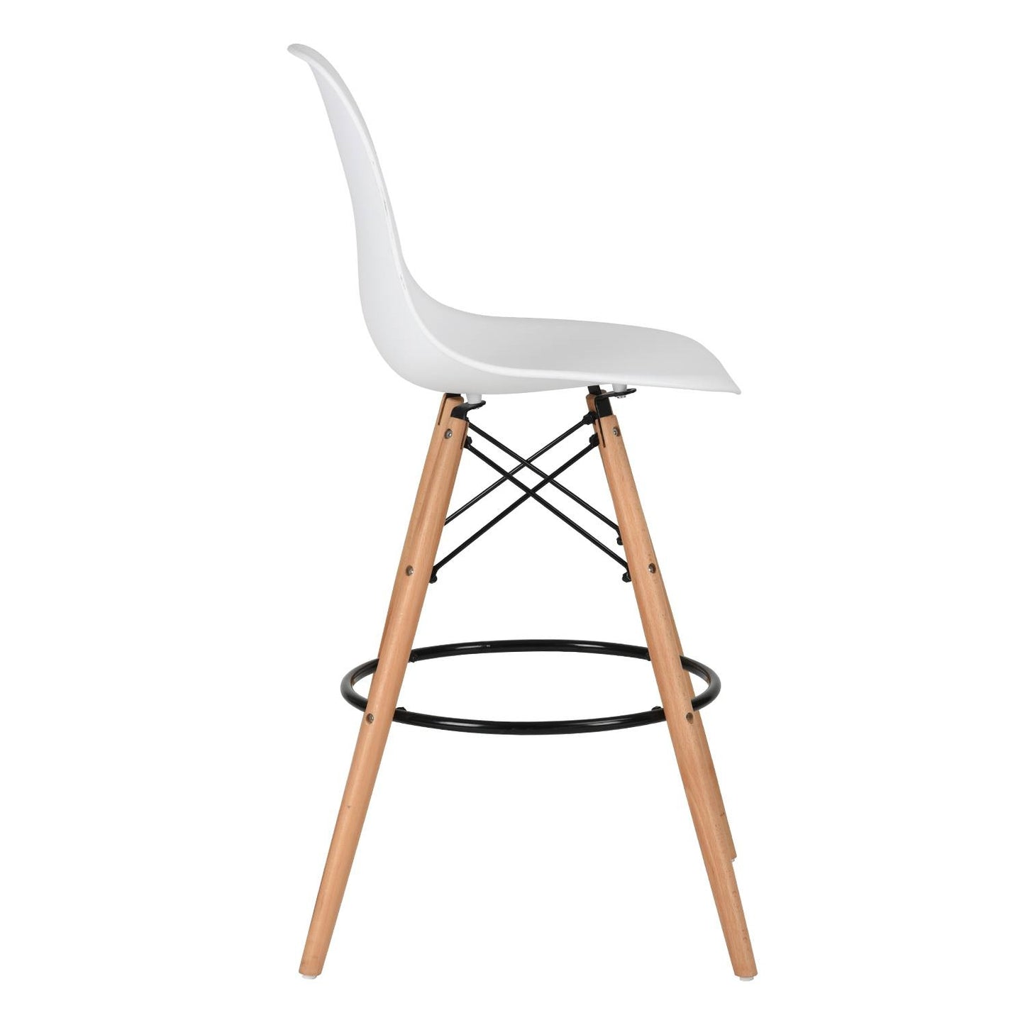 Silla Bar Eames Tulip Con Patas Madera De Haya