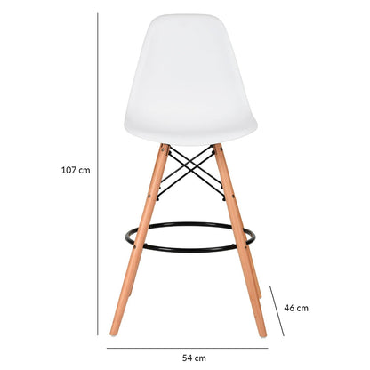 Silla Bar Eames Tulip Con Patas Madera De Haya