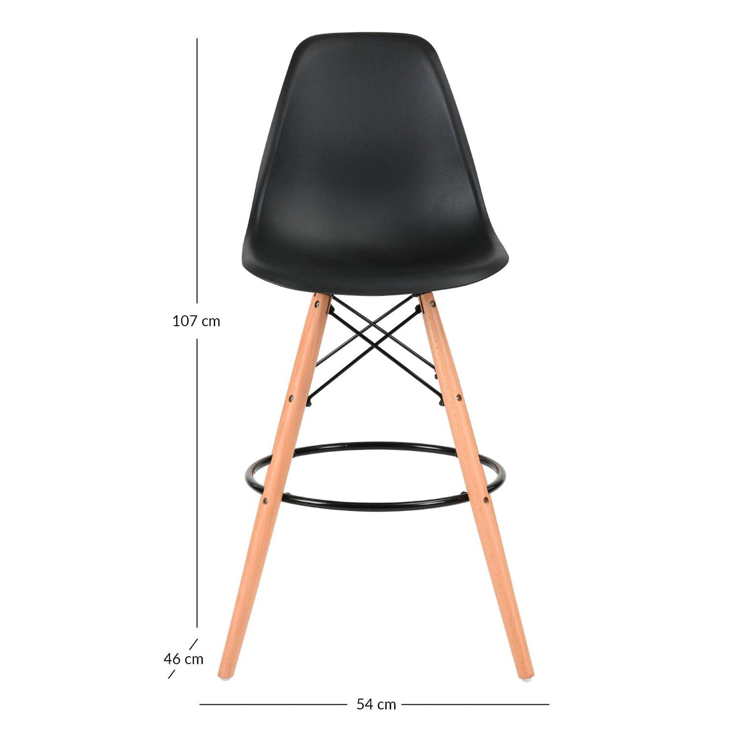 Silla Bar Eames Tulip Con Patas Madera De Haya
