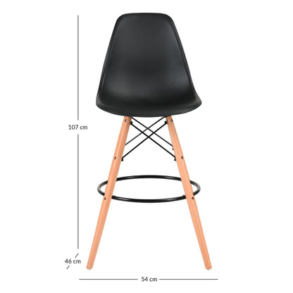 Silla Bar Eames Tulip Con Patas Madera De Haya