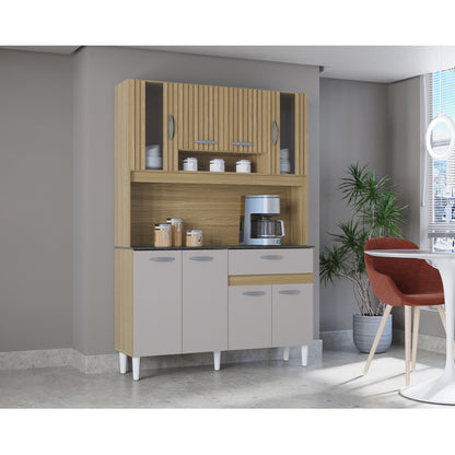 Alacena Coral 8P Auxiliar De Cocina En Madera MDP