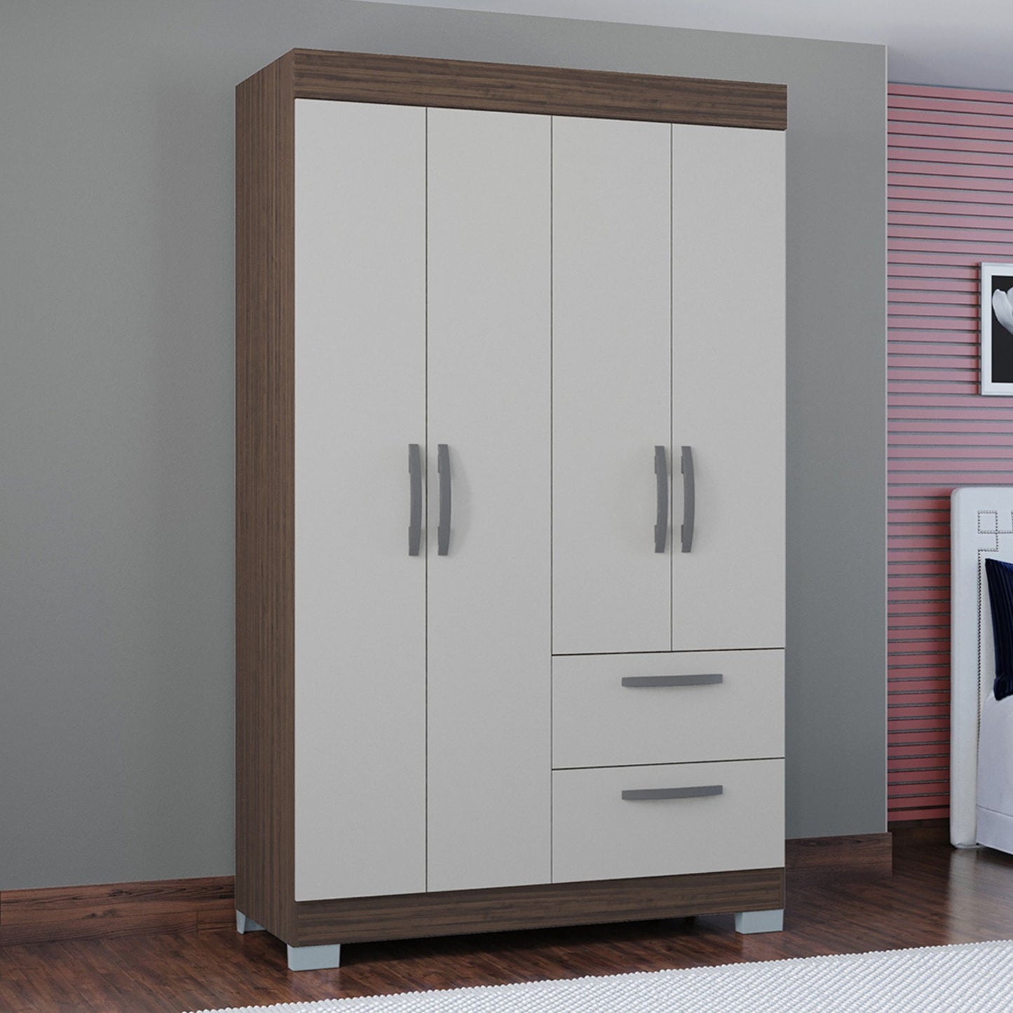 Clóset Toquio Armario 4 Puertas 2 Cajones