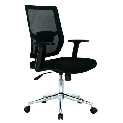 Silla Gerente Hawai  Brazos Graduables Negra Sin Cabecero