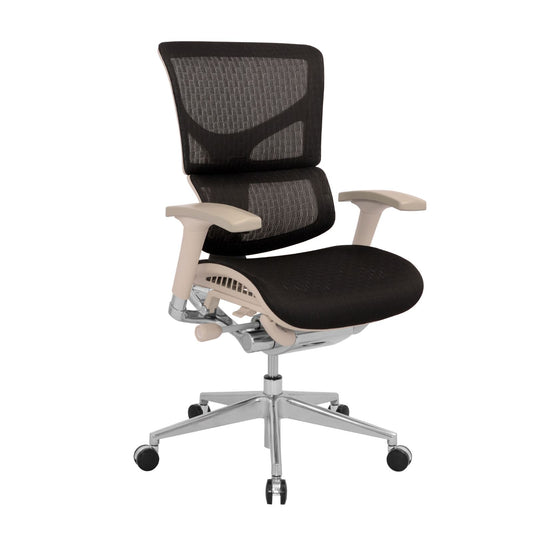 Silla Gerente Korea Brazos 3D En Malla Negra Sin Cabecero