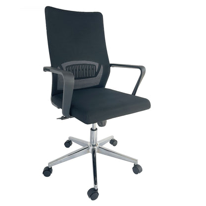 Silla De Oficina Guinea #2 Brazos Fijos Negro