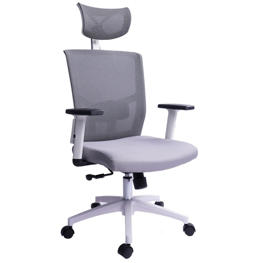 Silla Presidente Esterlina Brazos Graduables Malla Gris