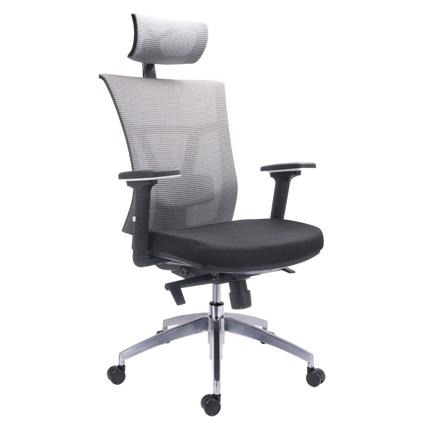 Silla Presidente Osaka Brazos 3D Malla Gris Graduable En Altura