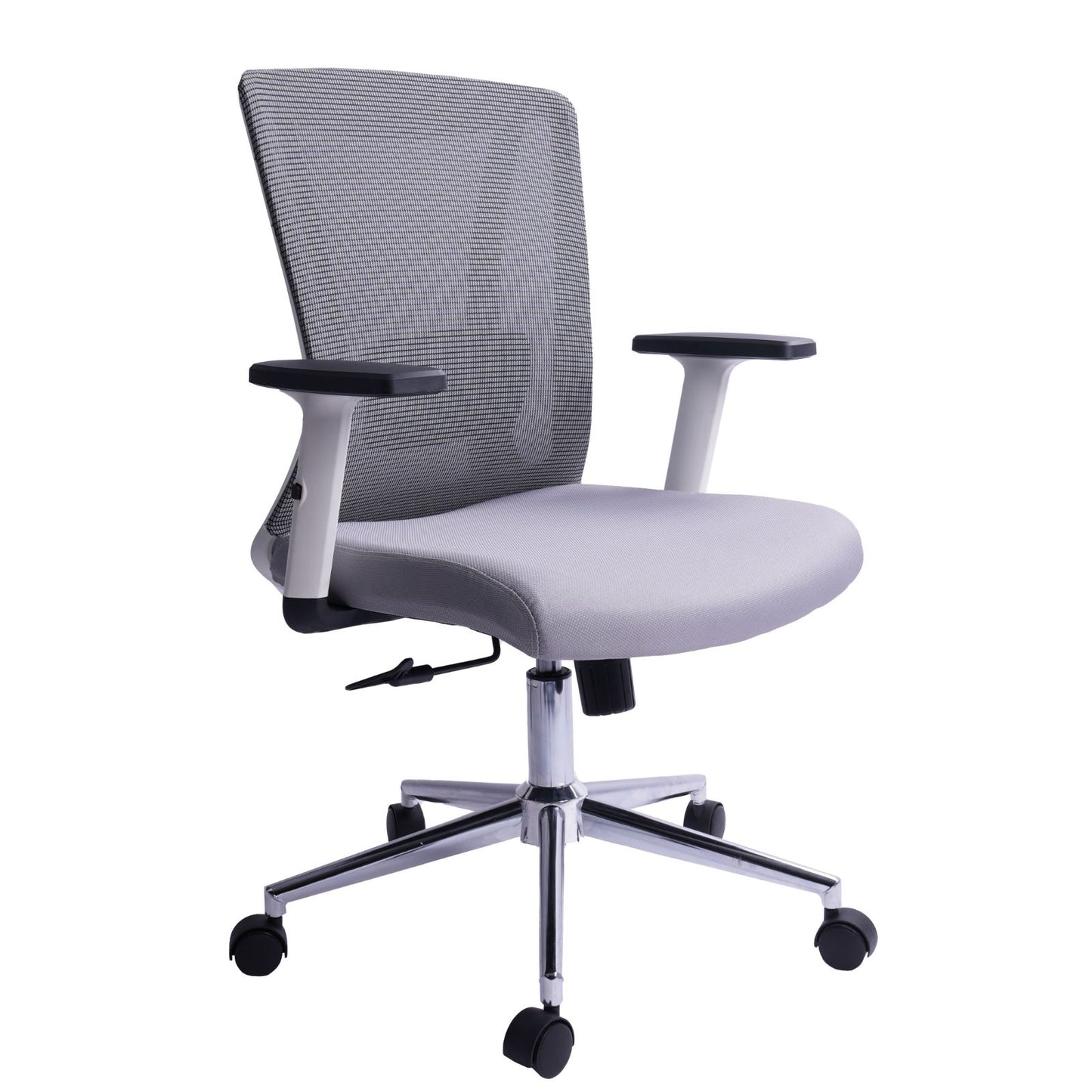 Silla Gerente Polar Brazos Graduable En Altura Malla Gris Sin Cabecero