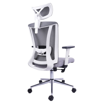 Silla presidente Polar  Brazos Graduable En Altura Malla Gris