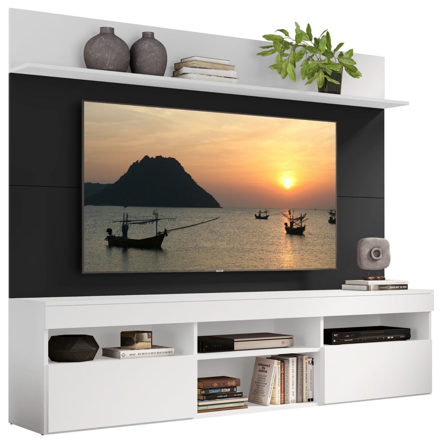 Centro De Entretenimiento Con Panel Madrid Para TV 65