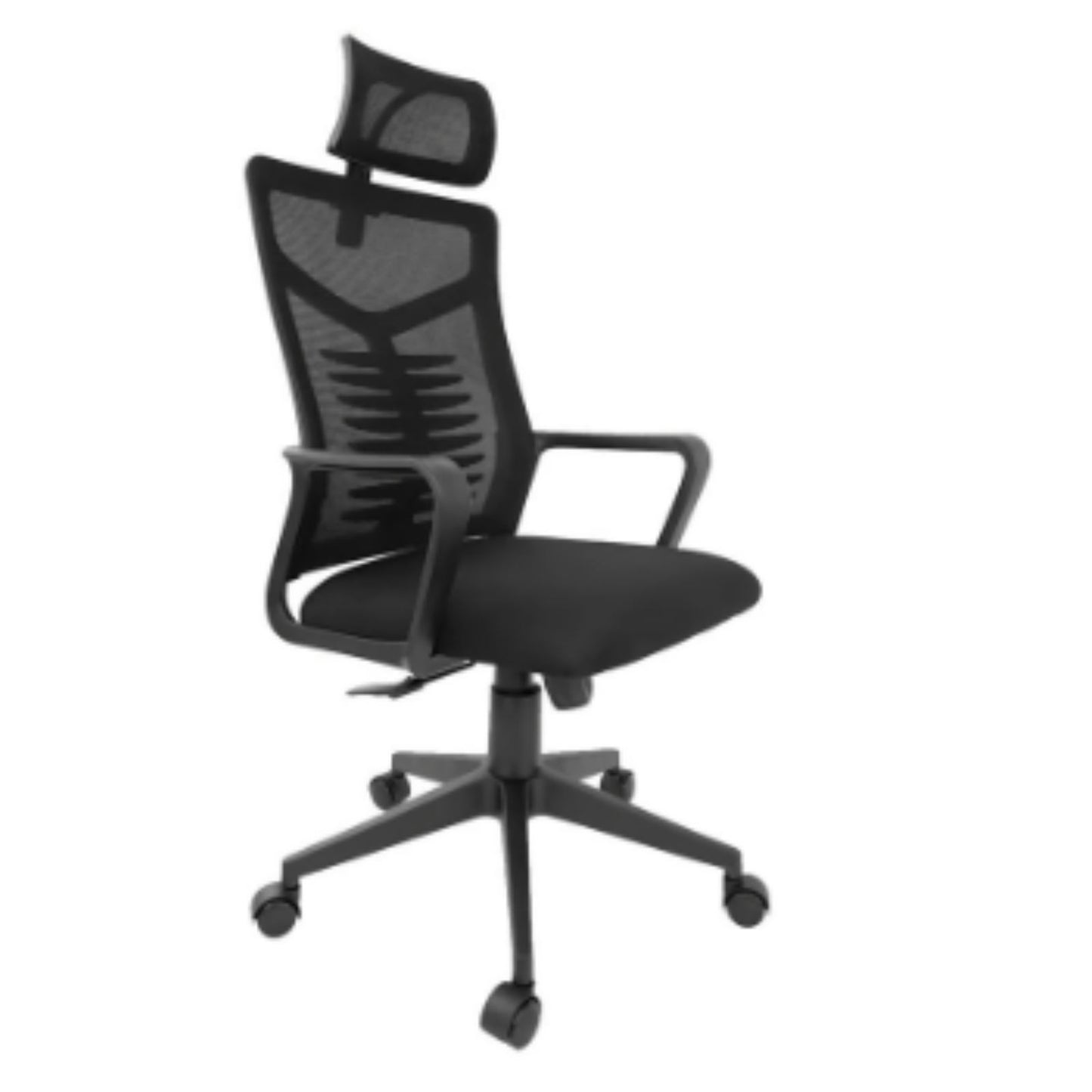 Silla Presidente Oporto #2 Brazos Fijos Malla Negra