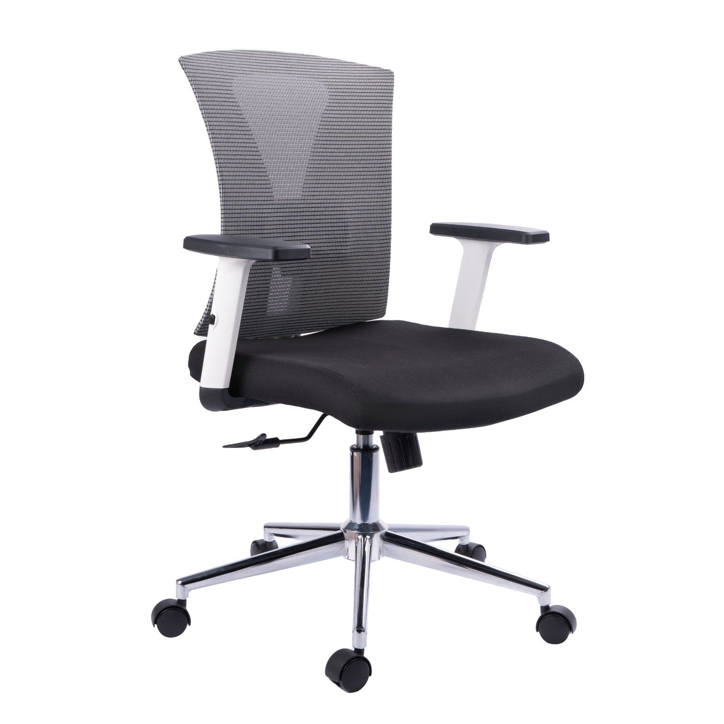 Silla Gerente Chantal Marco Blanco Malla Gris Sin Cabecero