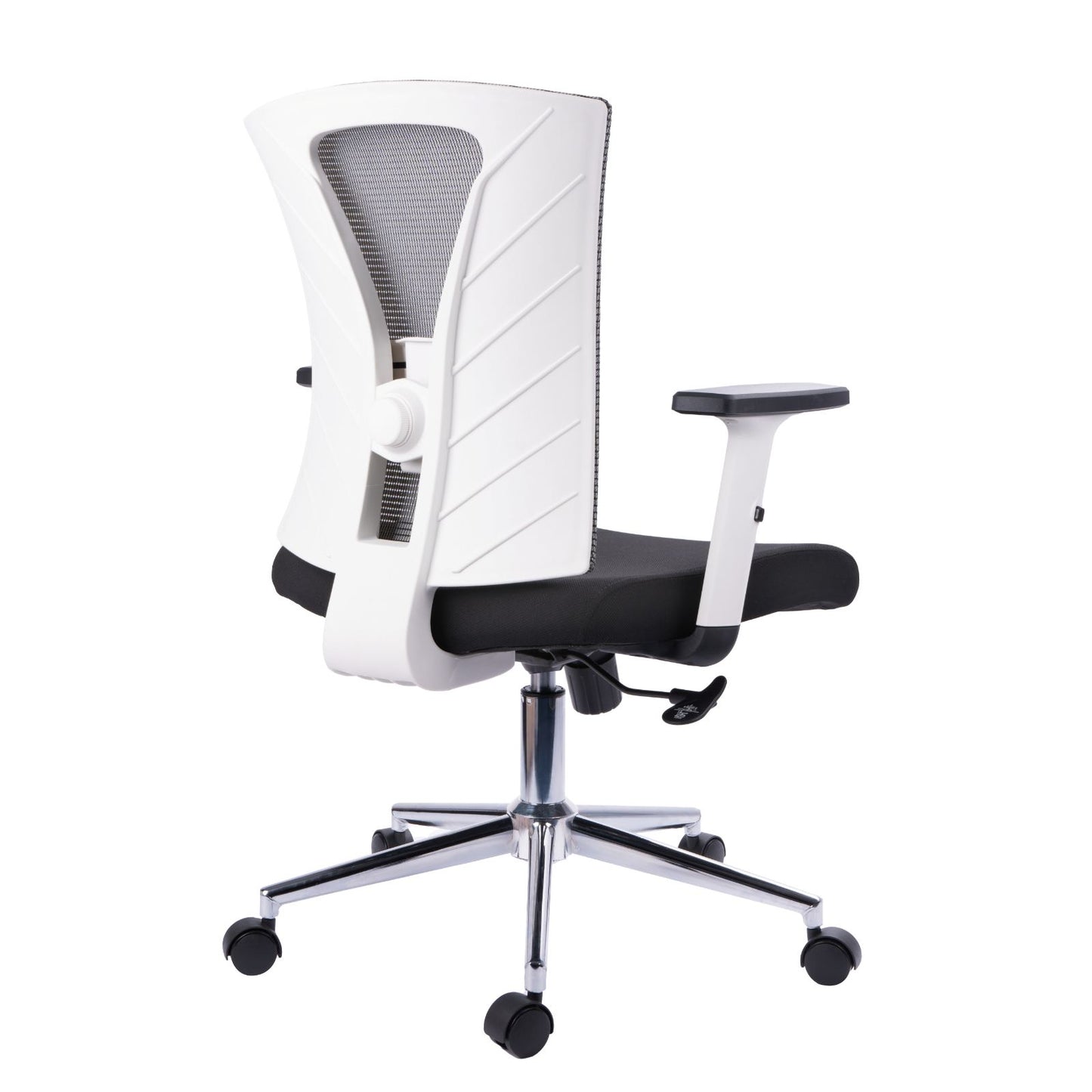 Silla Gerente Chantal Marco Blanco Malla Gris Sin Cabecero