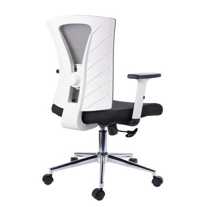 Silla Gerente Chantal Marco Blanco Malla Gris Sin Cabecero