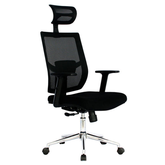 Silla Presidente Hawai  Brazos Graduables Negra