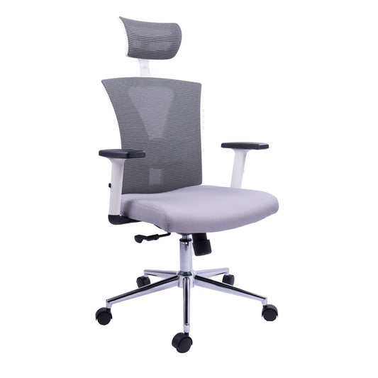Silla Presidente Chantal Marco Blanco Malla Gris