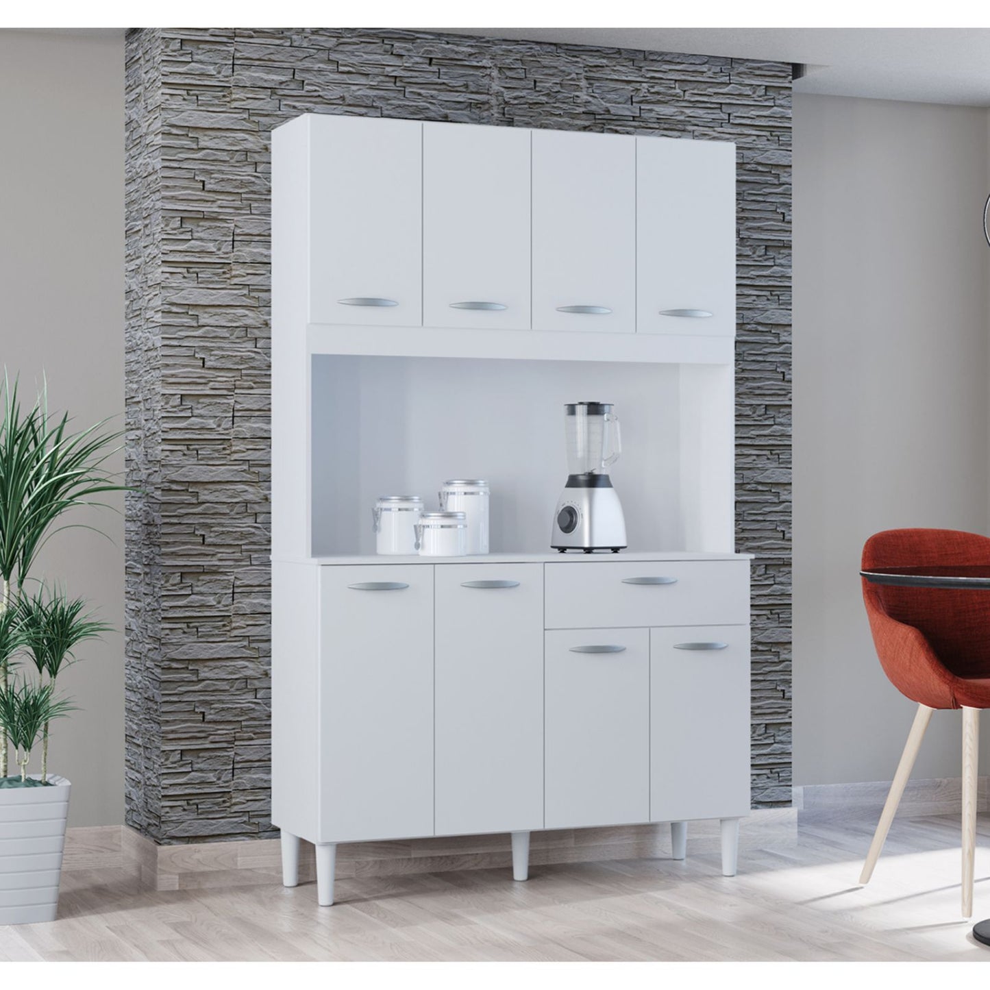 Alacena Cassia Auxiliar De Cocina En Madera MDP 8 Puertas