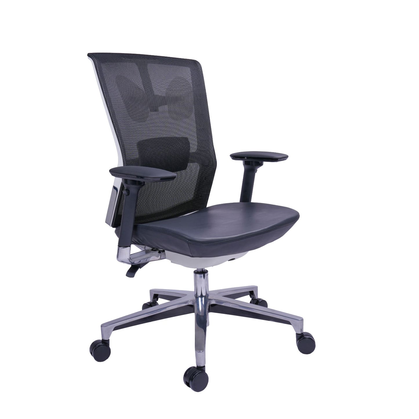 Silla Gerente Dallas Asiento Paño Negro Brazos Sin Cabecero