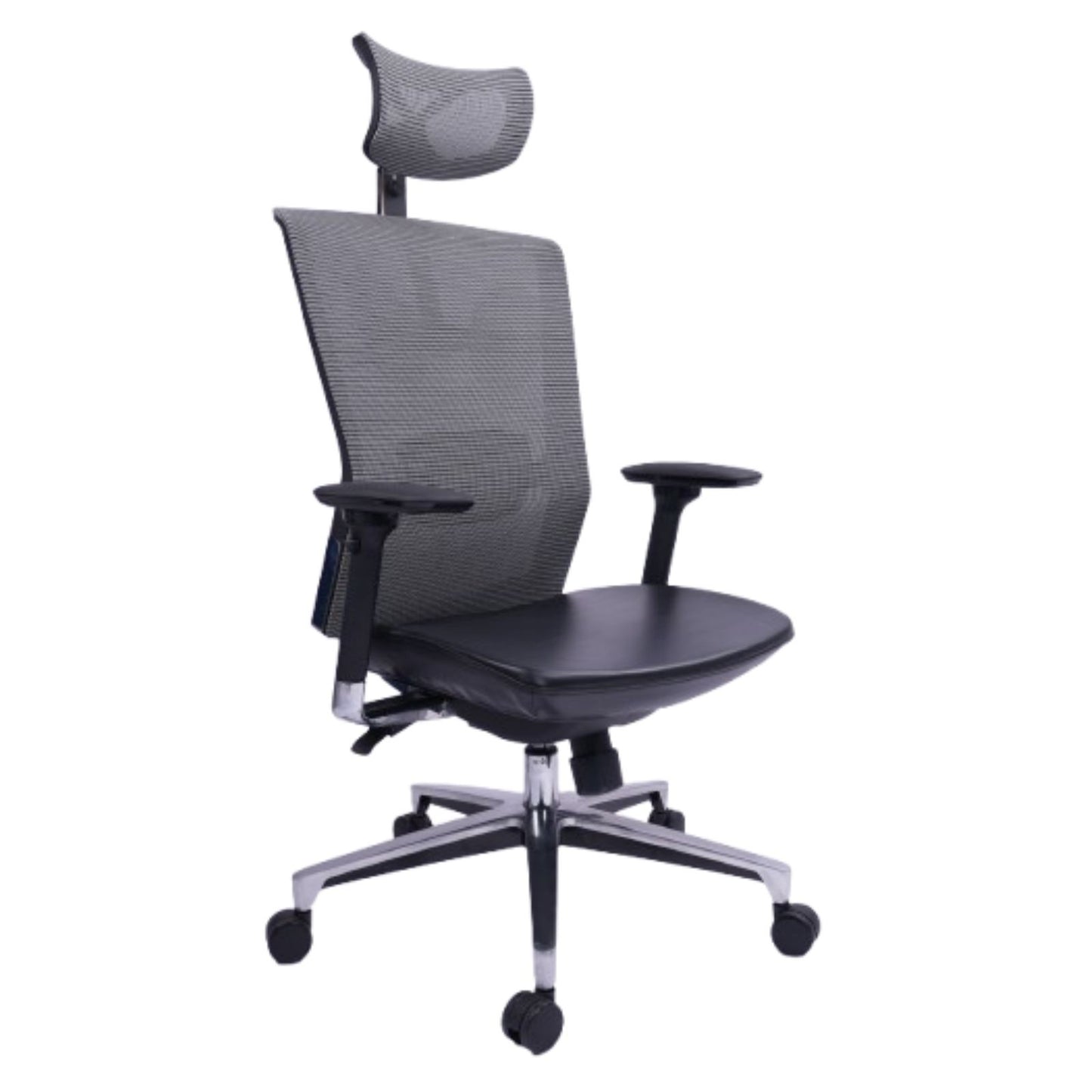 Silla Presidente Dallas Asiento Paño Negro Brazos 3D