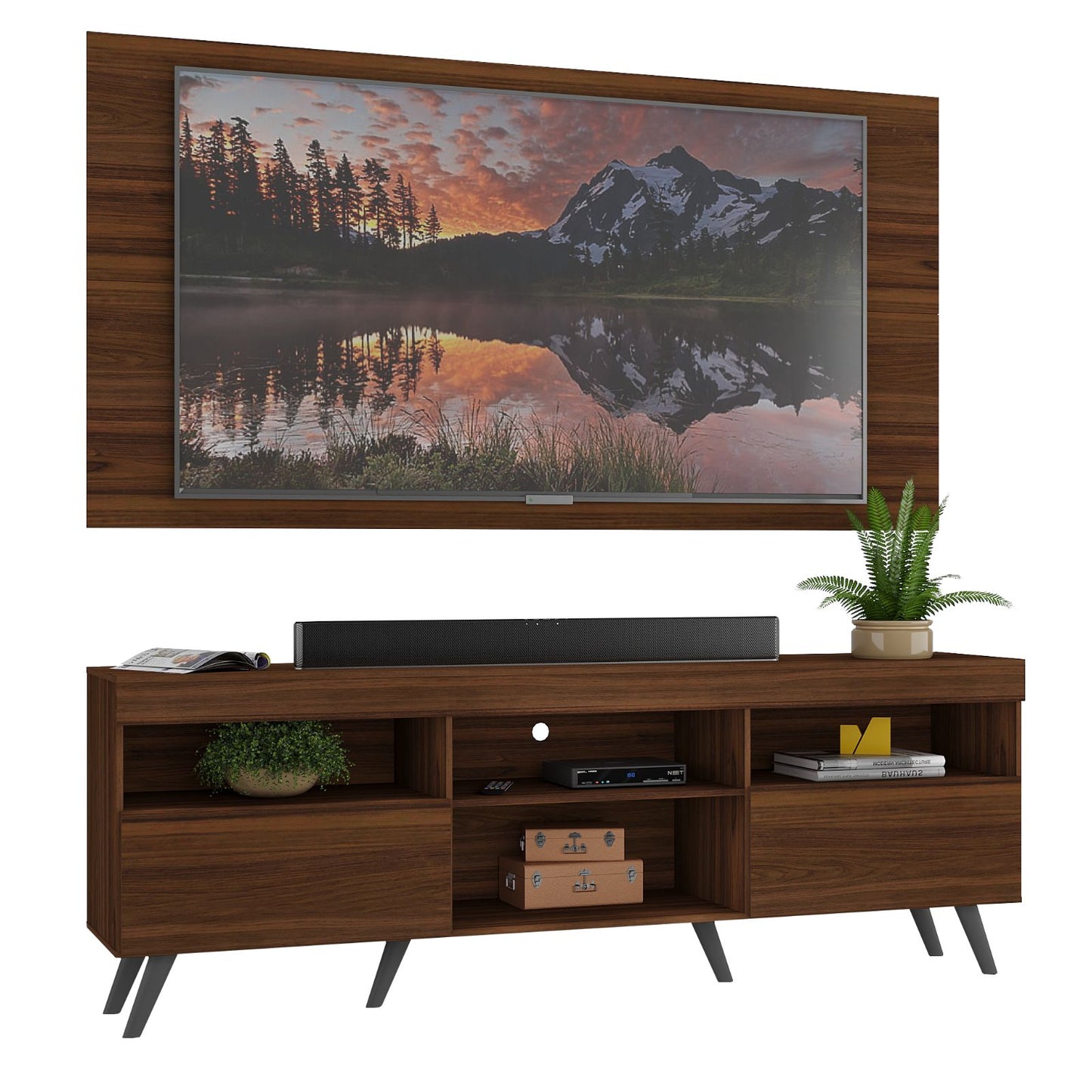 Rack Con Panel Florida Con patas En MDP