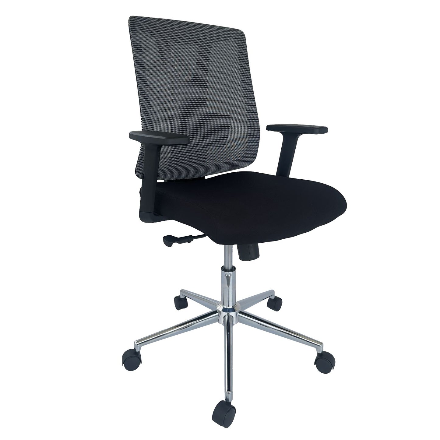 Silla Gerente Montpellier Brazos 3D Asiento Paño Negro Sin Cabecero