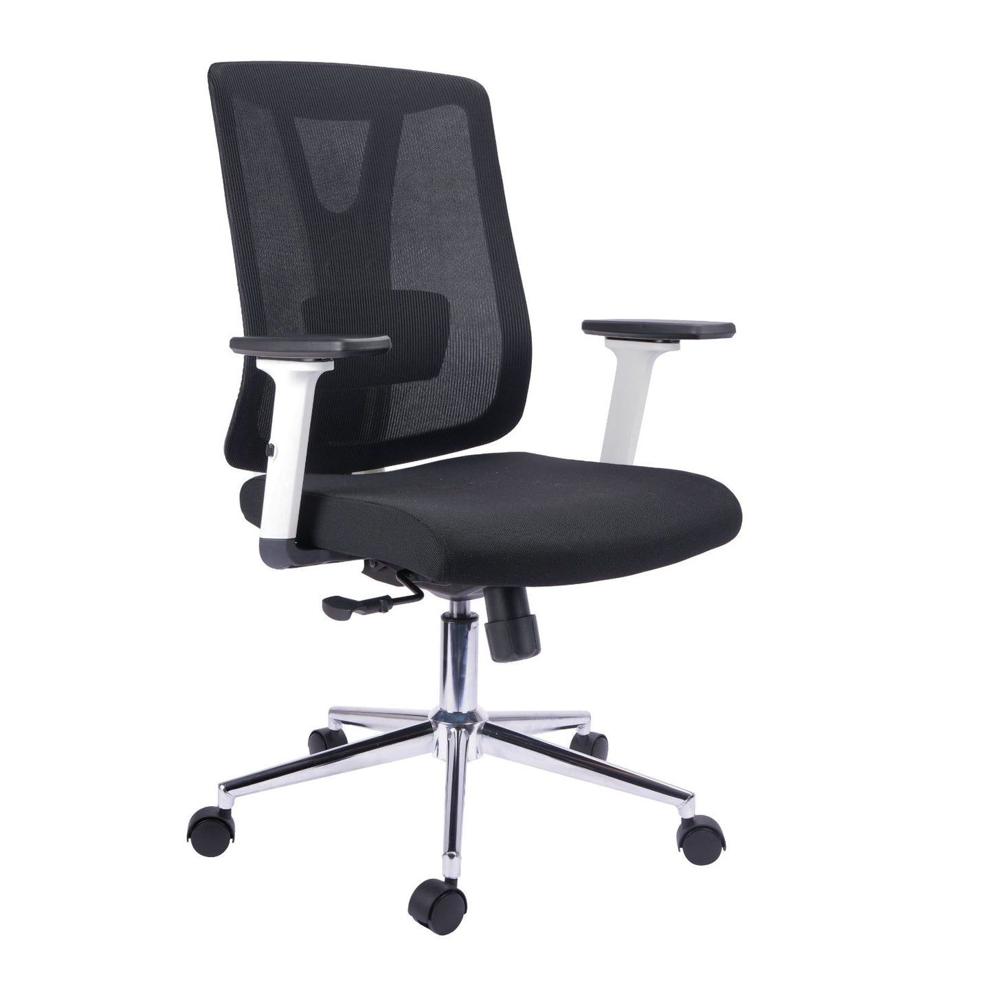 Silla Gerente Montpellier Brazos 3D Asiento Paño Negro Sin Cabecero