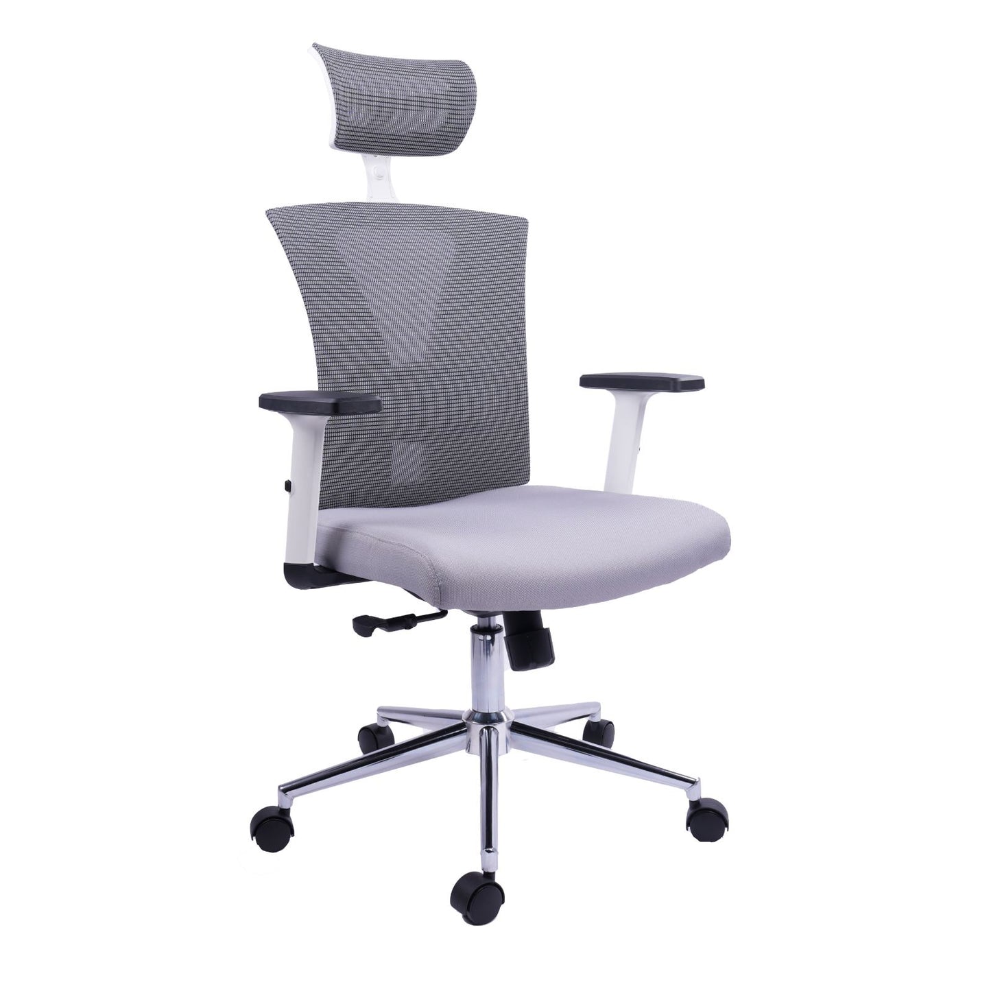 Silla Presidente Chantal Marco Blanco Malla Gris