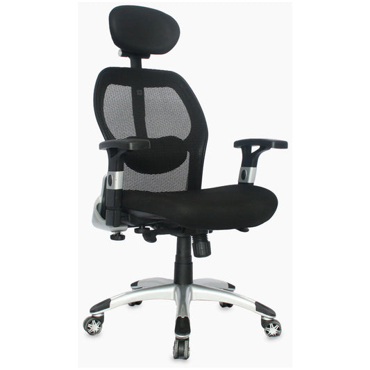 Silla Oficina Cairo Base Nylon Gris Con, Sin Cabecero