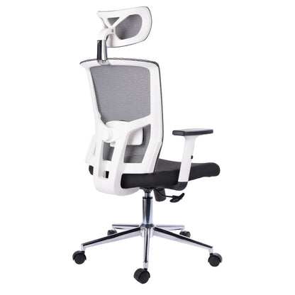 Silla Presidente Eslovaquia Malla Gris Marco Blanco