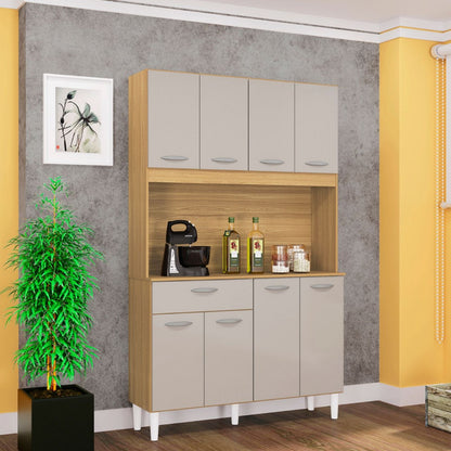Alacena Cassia Auxiliar De Cocina En Madera MDP 8 Puertas